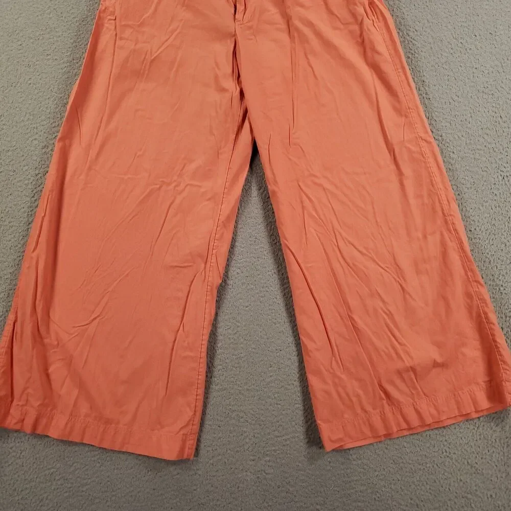 Free People Wide Leg Pants Women 4 Coral Orange Baggy Loose Lightweight - Picture 2 of 13